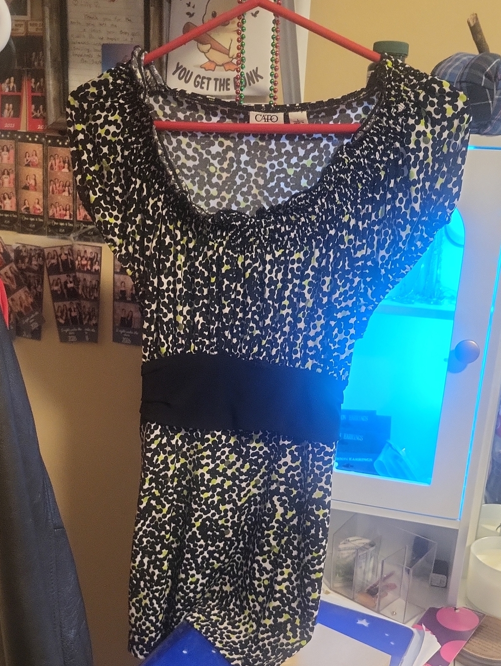 Cato Black & Lime Speckled Waist- Top